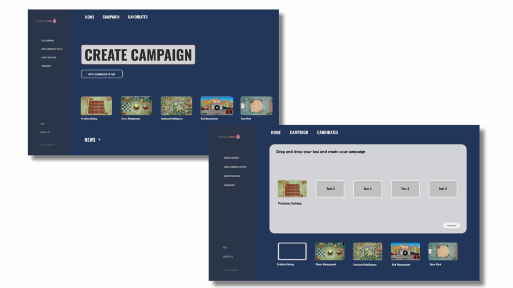 Behaveme platform layout